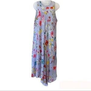 Rachel Roy Sleeveless Flowy Shift Dress Lavender Floral Asymmetrical Dress XL